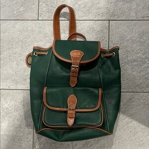 Classic Collection All Weather Leather Vintage Backpack Handbag Green Brown